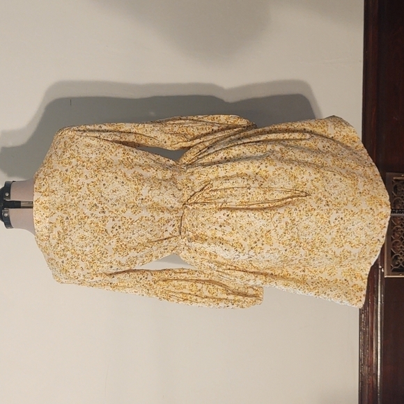 Handmade Floral Lace Up Dress with a Gathered Skirt and Sleeves - Picture 11 of 14